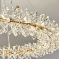 Factory wholesale decoration round golden luxury modern K9 crystal chandelier